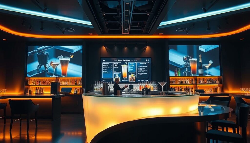 inovação em bar com drinks criativos e tecnologia