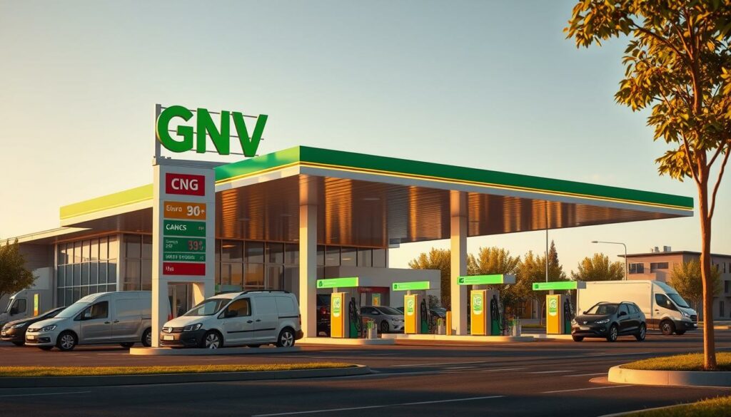 posto de gasolina com gnv oferecendo abastecimento alternativo