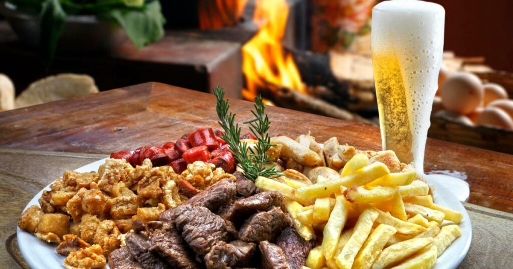 tira gosto com fritas