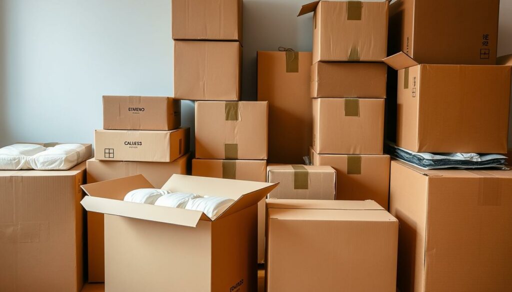 caixas para mudança especializadas com materiais de proteção