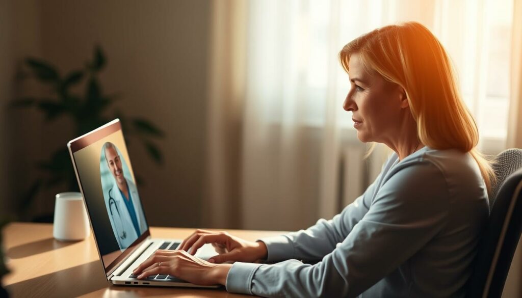 paciente agendando consulta com médico online através de recursos tecnológicos paciente agendando consulta com médico online através de recursos tecnológicos