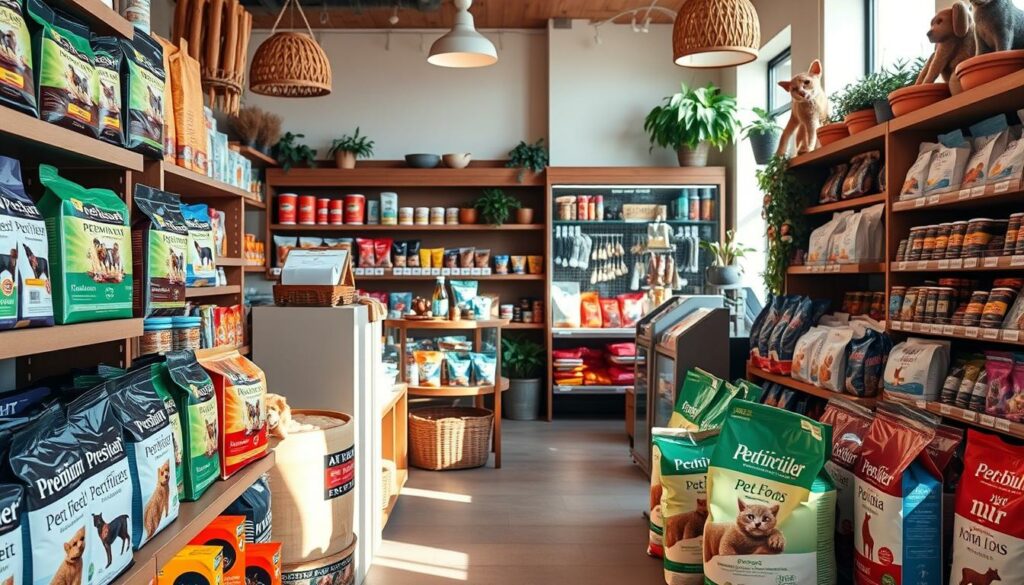 ração premium para cachorro e gato em pet shop