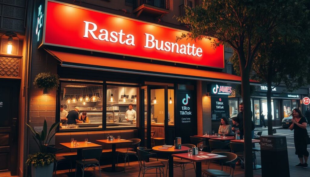 restaurante próximo com vídeos criativos no TikTok