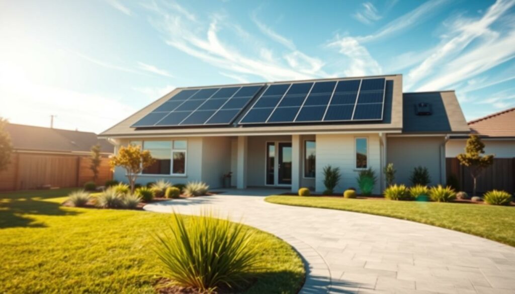 sistema de energia solar com painel solar instalado